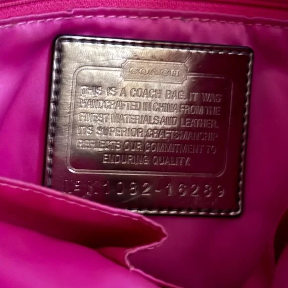 Coach Poppy Secret Admirer Signature Shoulder Bag With Pink Accents K1082-16289 - Picture 7 of 9